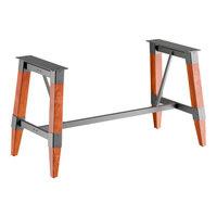 Lancaster Table & Seating Industrial Rustic Mahogany Trestle Table Base for 30" x 72" Table Tops