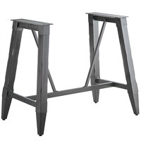 Lancaster Table & Seating Industrial Slate Gray Finish Bar Height Trestle Table Base for 30" x 60" Table Tops