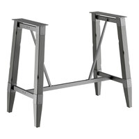 Lancaster Table & Seating Industrial Slate Gray Finish Bar Height Trestle Table Base for 30" x 60" Table Tops