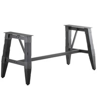 Lancaster Table & Seating Industrial Slate Gray Trestle Table Base for 30" x 72" Table Tops