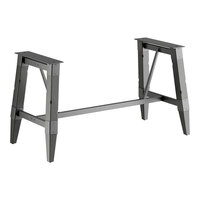 Lancaster Table & Seating Industrial Slate Gray Trestle Table Base for 30" x 72" Table Tops