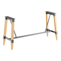 Lancaster Table & Seating Industrial Bleached Oak Finish Bar Height Trestle Table Base for 30" x 96" Table Tops