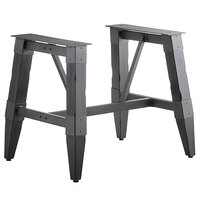 Lancaster Table & Seating Industrial Slate Gray Trestle Table Base for 30" x 48" Table Tops