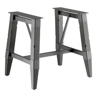 Lancaster Table & Seating Industrial Slate Gray Trestle Table Base for 30" x 48" Table Tops