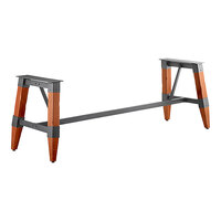 Lancaster Table & Seating Industrial Rustic Mahogany Trestle Table Base for 30" x 96" Table Tops