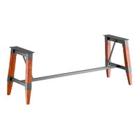 Lancaster Table & Seating Industrial Rustic Mahogany Trestle Table Base for 30" x 96" Table Tops
