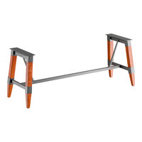 Lancaster Table & Seating Industrial Rustic Mahogany Trestle Table Base for 30" x 96" Table Tops