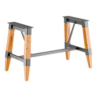 Lancaster Table & Seating Industrial Honey Maple Trestle Table Base for 30" x 60" Table Tops