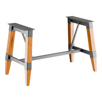 Lancaster Table & Seating Industrial Honey Maple Trestle Table Base for 30" x 60" Table Tops