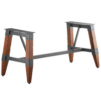 Lancaster Table & Seating Industrial Rustic Walnut Trestle Table Base for 30" x 72" Table Tops