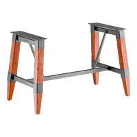 Lancaster Table & Seating Industrial Rustic Mahogany Trestle Table Base for 30" x 60" Table Tops
