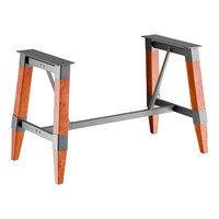 Lancaster Table & Seating Industrial Rustic Mahogany Trestle Table Base for 30" x 60" Table Tops
