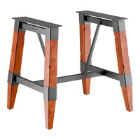 Lancaster Table & Seating Industrial Rustic Mahogany Trestle Table Base for 30" x 48" Table Tops