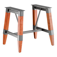 Lancaster Table & Seating Industrial Rustic Mahogany Trestle Table Base for 30" x 48" Table Tops