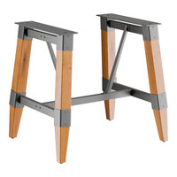 Lancaster Table & Seating Industrial Honey Maple Trestle Table Base for 30" x 48" Table Tops