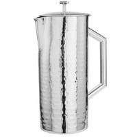 Walco WLVCS60 Ironstone 64 oz. Hammered Mirror Finish Stainless Steel Beverage Server