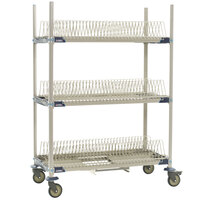 Metro PR48VX2-XDR MetroMax i Mobile Three Tier Tray Drying Rack with Drip Tray - 24" x 48" x 68"