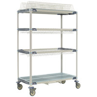 Metro PR48VX3-XDR MetroMax i Mobile Four Tier Bulk Tray Drying Rack with Drip Tray - 24" x 48" x 68"