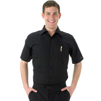Henry Segal Men's Customizable Black Short Sleeve Dress Shirt - S