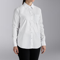 Henry Segal Women's Customizable White Long Sleeve Dress Shirt - 10