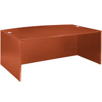 Boss N189-C Cherry Laminate Bow Front Desk Shell - 71" x 41" x 29"