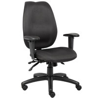 Boss B1002-SS-BK Black High Back Task Chair with Seat Slider