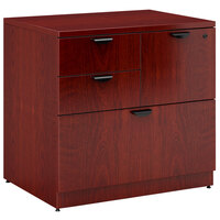 Boss N114-M Mahogany Laminate Combination Lateral File Cabinet - 31" x 22" x 29"