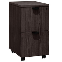 Boss N149-MOC Mocha Laminate Mobile Pedestal Letter File Cabinet with 2 File Drawers - 16" x 22" x 28 1/2"