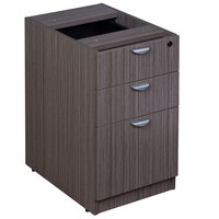 Boss N166-DW Driftwood Laminate Deluxe Pedestal Letter File Cabinet with 2 Box Drawers and 1 File Drawer - 16" x 22" x 28 1/2"