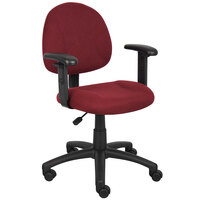 Boss B316-BY Burgundy Tweed Perfect Posture Deluxe Office Task Chair with Adjustable Arms