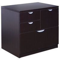 Boss N114-MOC Mocha Laminate Combination Lateral File Cabinet - 31" x 22" x 29"