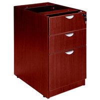 Boss N166-M Mahogany Laminate Deluxe Pedestal Letter File Cabinet with 2 Box Drawers and 1 File Drawer - 16" x 22" x 28 1/2"