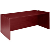 Boss N102-M Mahogany Laminate Desk Shell - 66" x 30" x 29"