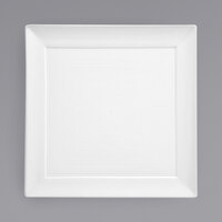 Front of the House DDP021WHP22 Spiral 10" White Square Porcelain Plate - 6/Case