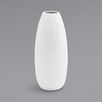 Front of the House TVA002WHP22 Spiral 6" White Porcelain Bud Vase - 6/Pack