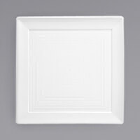 Front of the House DSP027WHP23 Spiral 7 1/2" White Porcelain Square Plate - 12/Case