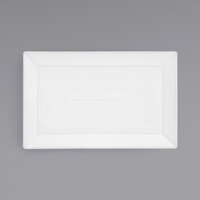 Front of the House DSP002WHP22 Spiral 11" x 7" White Porcelain Rectangular Plate - 6/Case