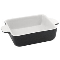 Front of the House DBO138BKC23 Kiln 14 oz. Black Square Stoneware Ovenware Dish - 12/Case