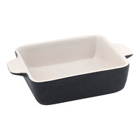 Front of the House DBO138BKC23 Kiln 14 oz. Black Square Stoneware Ovenware Dish - 12/Case