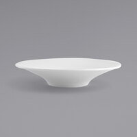 Front of the House DBO130WHP21 Spiral 28 oz. White Round Porcelain Flare Bowl - 4/Case