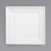 Front of the House DAP071WHP23 Spiral 6" White Square Porcelain Plate - 12/Case