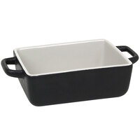 Front of the House DBO137BKC23 Kiln 16 oz. Black Rectangle Stoneware Ovenware Dish - 12/Case