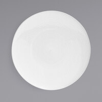 Front of the House DDP048WHP22 Spiral 10 1/2" White Round Porcelain Plate - 6/Case