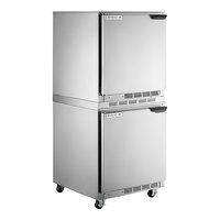 Beverage-Air UCR27AHC-24-23 Double Stacked 27" Undercounter Refrigerator with Left Hinged Doors and 3" Casters