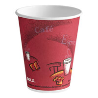 Solo 378SI-0041 Bistro Print 8 oz. Poly Paper Hot Cup - 1000/Case