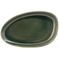 Front of the House DDP062GRP22 Kiln 11" x 7" Leek Oval Porcelain Plate - 6/Case