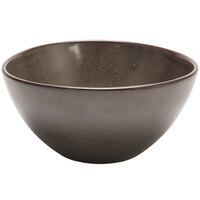 Front of the House DBO154ESP21 Kiln 42 oz. Mocha Oval Tall Porcelain Bowl - 4/Case