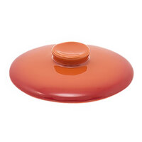 Front of the House DLI134ORC23 Kiln 4" Blood Orange Round Stoneware Lid for 7 oz. Ovenware Dish - 12/Case