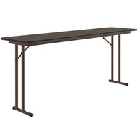 Correll 18" x 96" Walnut 3/4" High-Pressure Folding Seminar Table