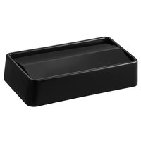 Carlisle 34202403 Trimline Black Slim Rectangular Trash Can Swing Top Lid